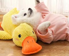Soft plush duck dog sleeping companion toy by TrendHomeDepot, featuring a cute, cuddly design for comfort and playful companionship.