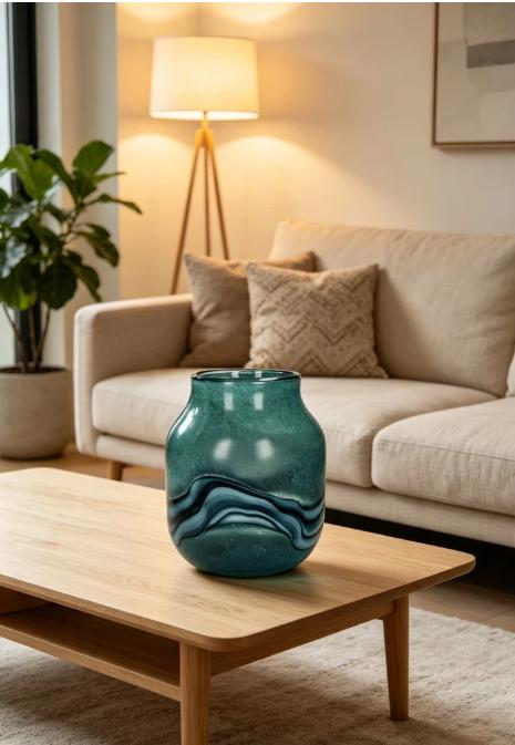 Von der Natur inspirierte organische Vase in Grün