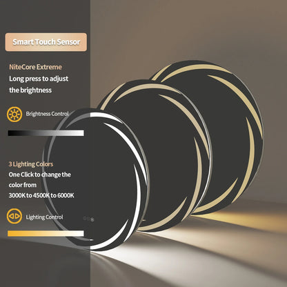 Round LED Bathroom Mirror with Backlit Illumination