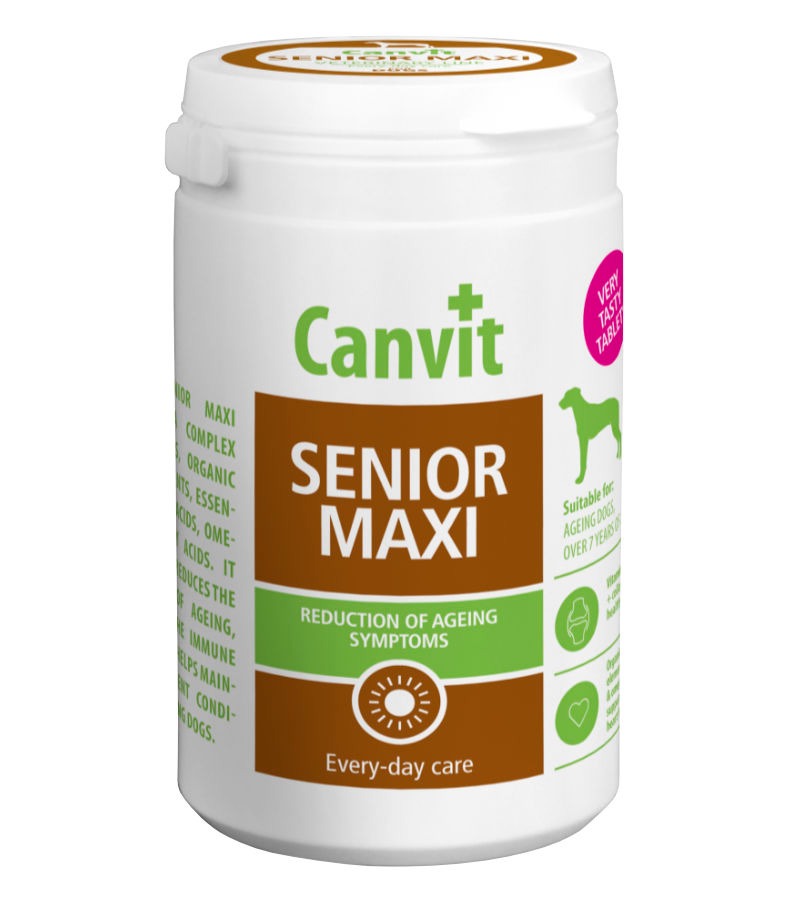 Canvit Senior MAXI dog supplement for healthy aging in medium and large dogs, 230g Pet Nourish product.