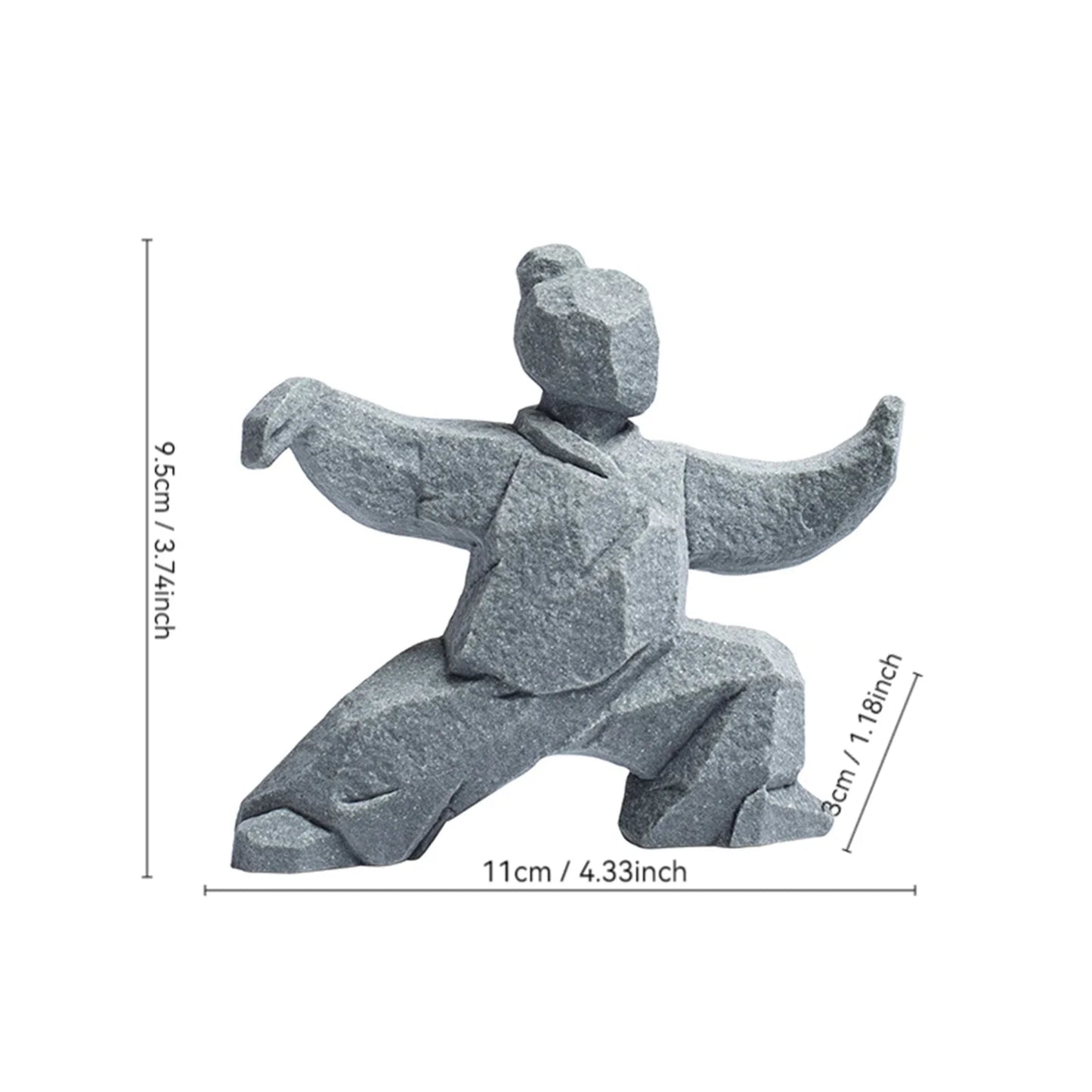 DArtano miniature Tai Chi master figurine made of Chinese stone, perfect for home or tea table décor.