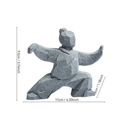 DArtano miniature Tai Chi master figurine made of Chinese stone, perfect for home or tea table décor.