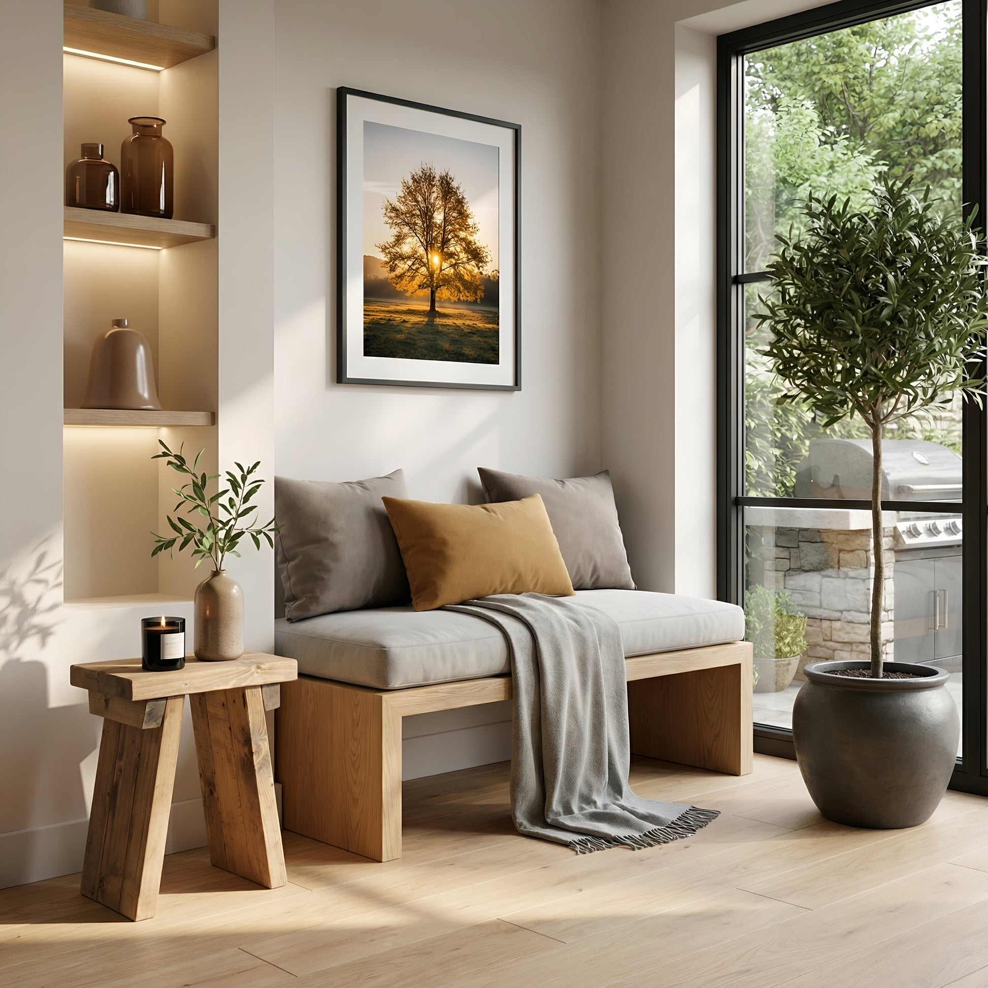 Small DIAN Rustic Wooden Coffee Table with angled legs by Tribe Joinery, showcasing natural wood grain and sturdy design.