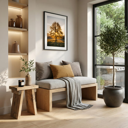Small DIAN Rustic Wooden Coffee Table with angled legs by Tribe Joinery, showcasing natural wood grain and sturdy design.