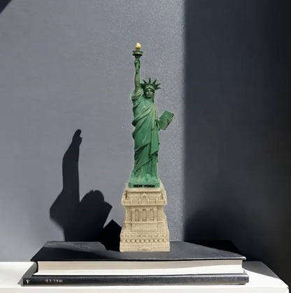 Vintage Liberty resin bust sculpture featuring detailed craftsmanship, ideal for classic home decor accents.