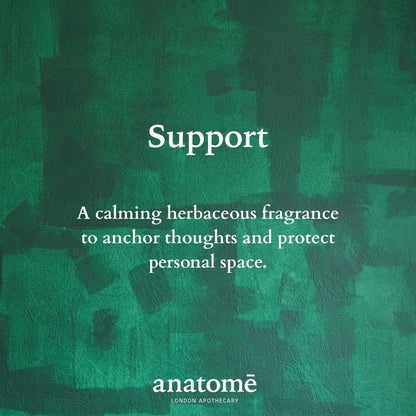 Anatomē Support Functional perfume bottle, 10ml, with sleek design and minimalist label, showcasing natural and elegant scent.