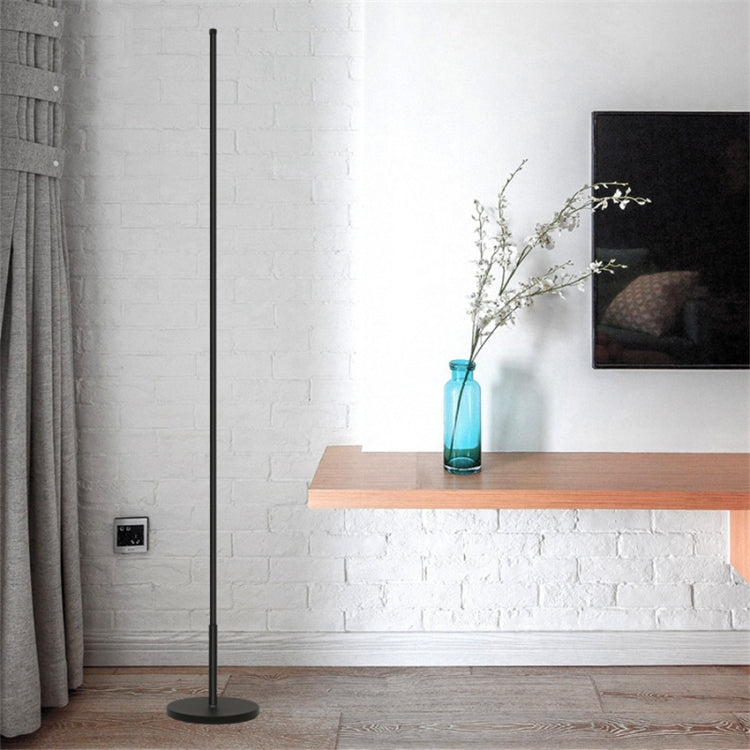 Modern LED floor lamp by Mira Sales with warm and white light, stepless dimming, ideal for bedroom or living room decor.