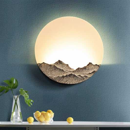 Chinese style wall lamp in mud and ancient silver colors, LED bedside lamp for bedroom or living room decoration.