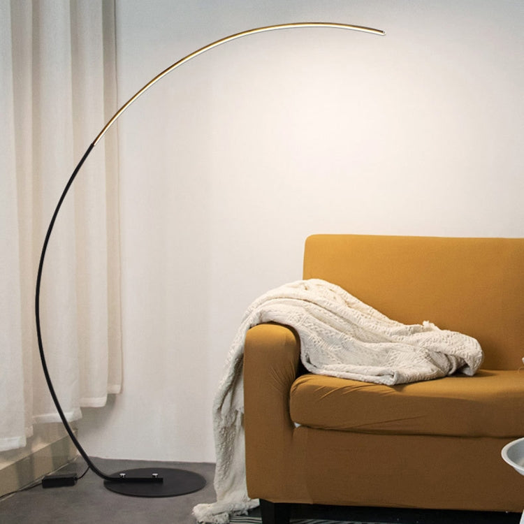 Modern Mira Sales fishing arc floor lamp with adjustable arm and remote control, ideal for reading and home lighting.