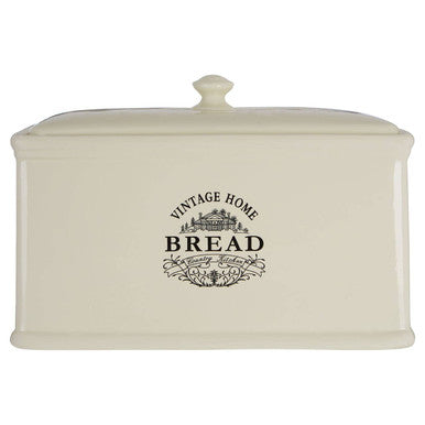 Vintage cream ceramic bread bin by Orsina, featuring a classic design and sturdy lid for kitchen storage.