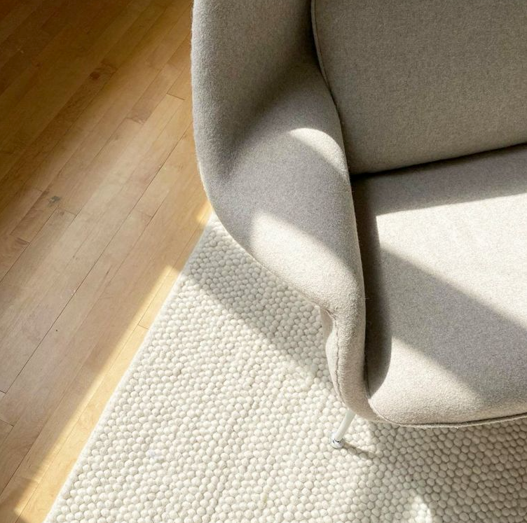 Womb Style Chair & Ottoman In Premium Velvet or Linen, White