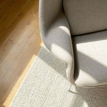 Womb Style Chair & Ottoman In Premium Velvet or Linen, White