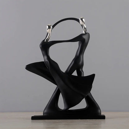 Nordic resin couple figurine by DArtano, modern romantic home décor sculpture showing a couple embracing.