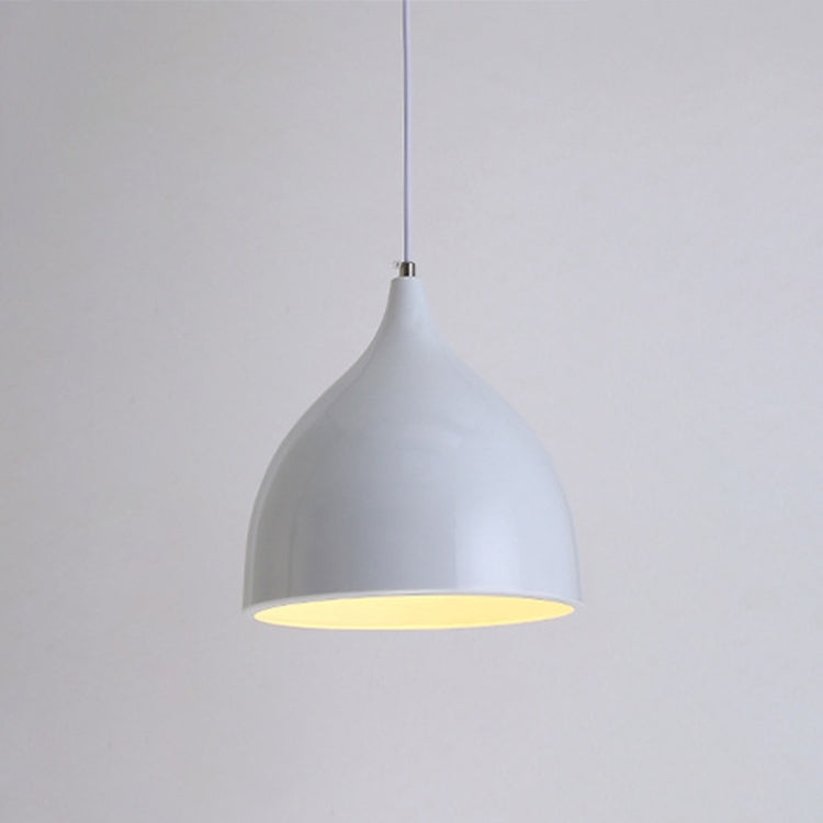 Modern single head pendant light by Mira Sales, minimalist design for dining and living room illumination, hanging from ceiling.