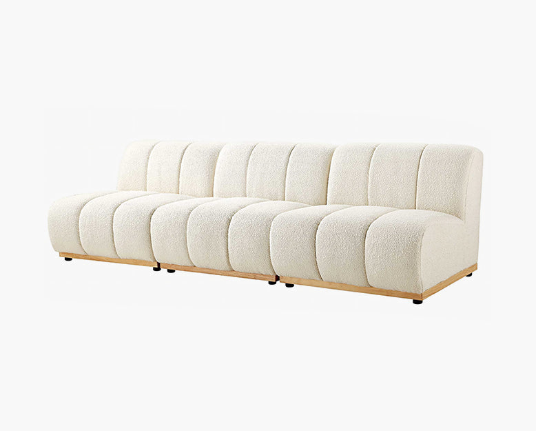 Yilmaz Modular Sofa, Armless Sofa, White Boucle