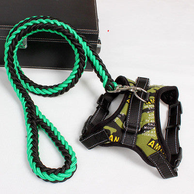 New Nylon Medium Large Dog Harness Collar | Padded Reflective K9 Dog Vest