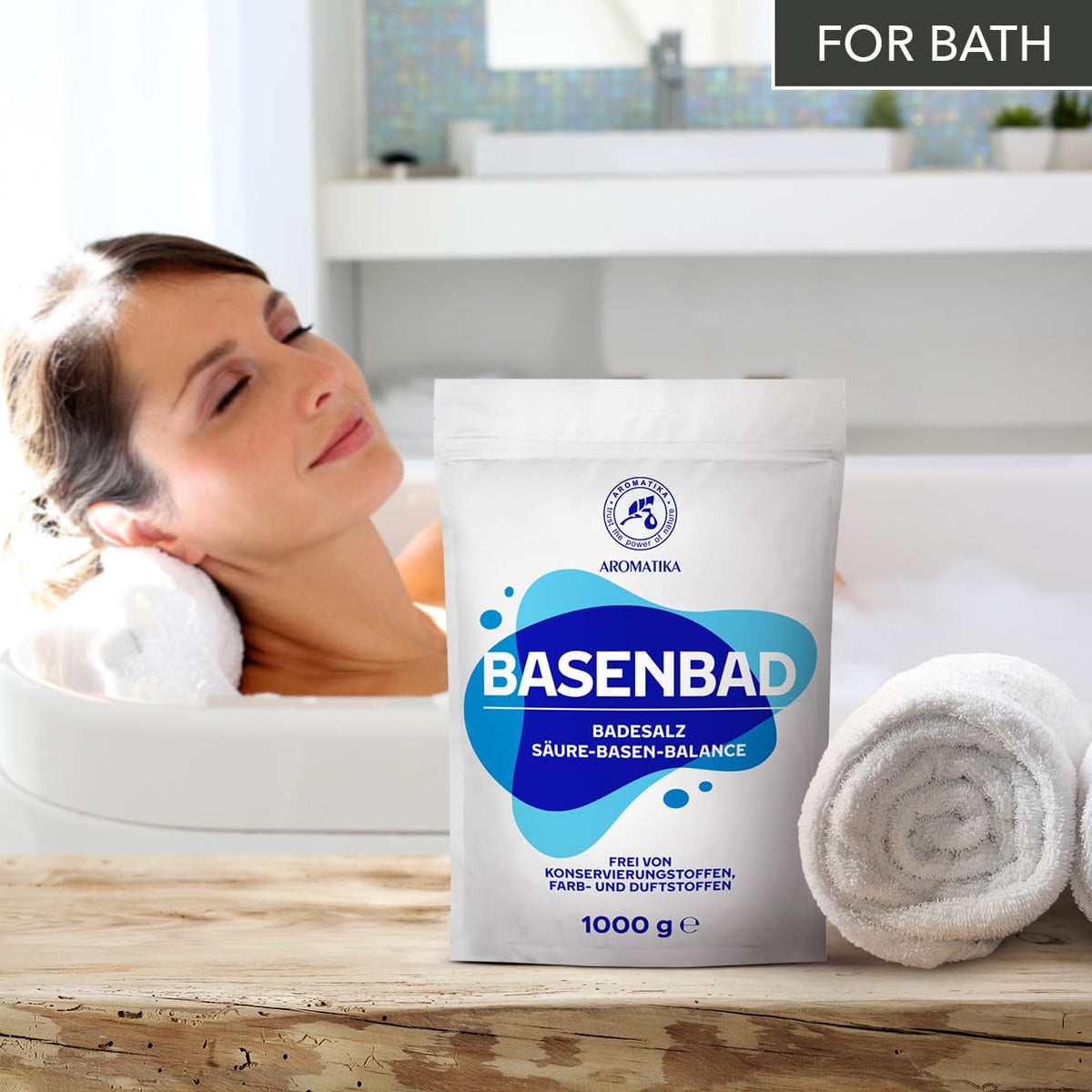 BritishVita Alkaline Bath 35oz soak with soothing ingredients for skin hydration and foot care in a large 1000g jar