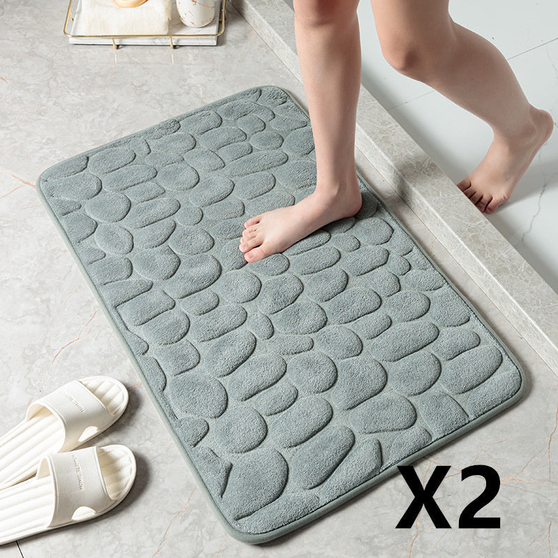 Pebble Stone Bathroom Mat | Soft Memory Foam Anti-Slip Bath Mat