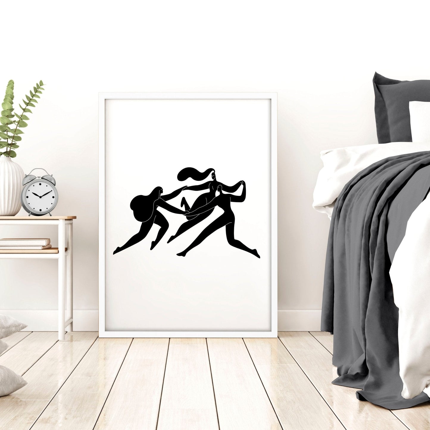 Set of 2 boho women bedroom wall art prints by About Wall Art, inspiring decor for modern bedroom interiors.