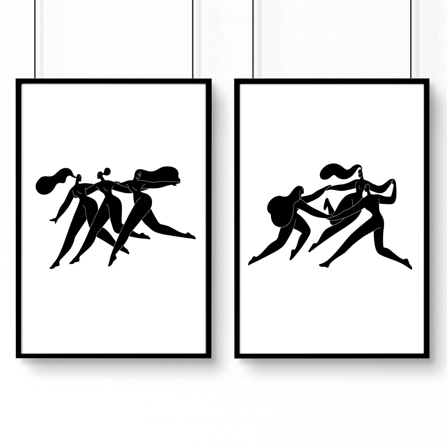 Set of 2 boho women bedroom wall art prints by About Wall Art, minimalist decor for inspiring bedroom interior design.