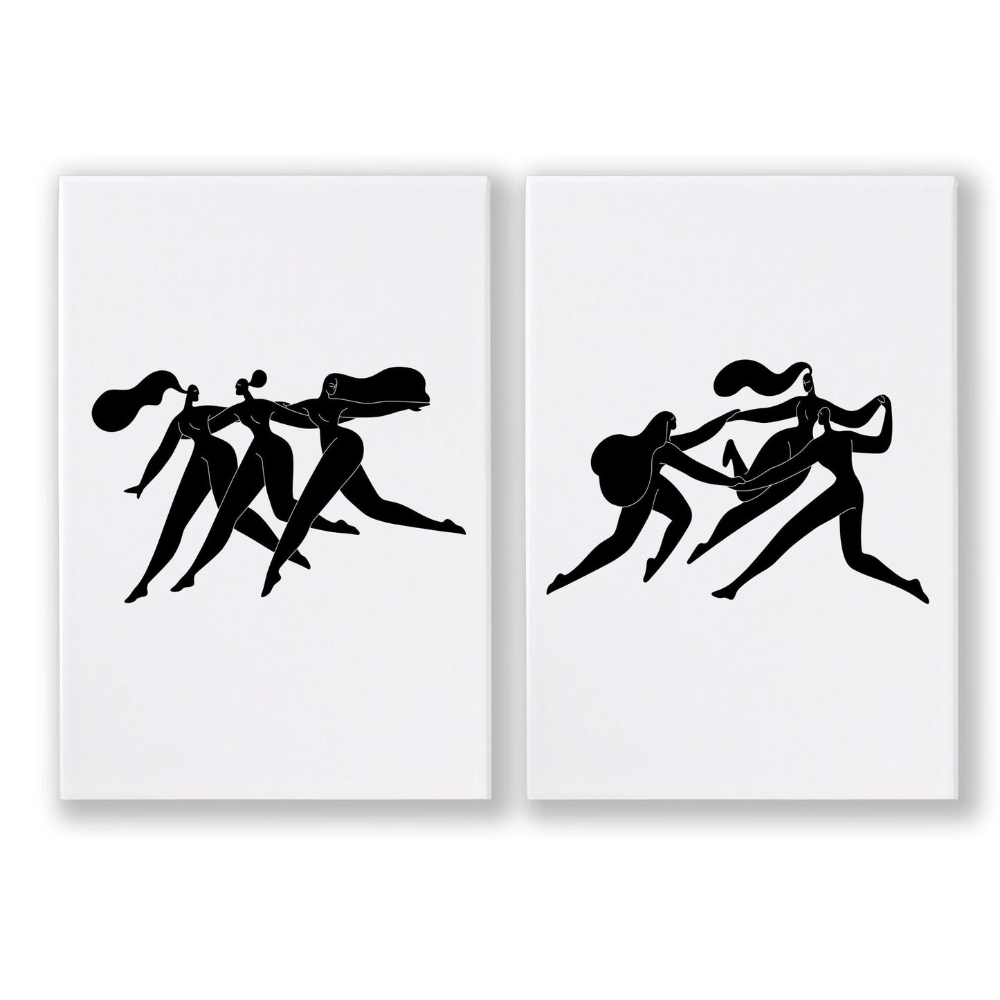 Set of 2 boho women bedroom wall art prints by About Wall Art, minimal decor for inspiring bedroom interior design.