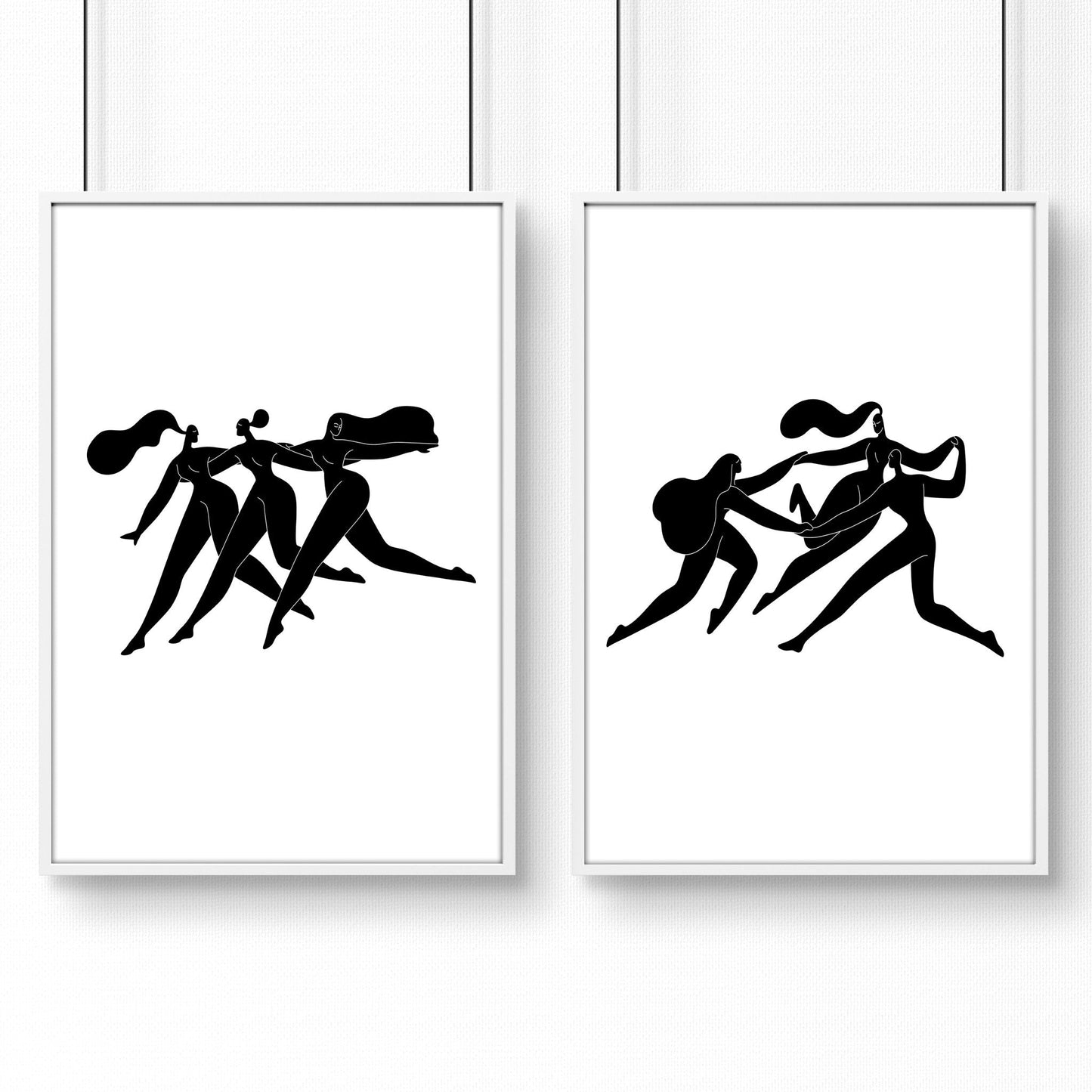 Set of 2 boho women bedroom wall art prints by About Wall Art, minimalist decor for inspiring bedroom wall decoration.
