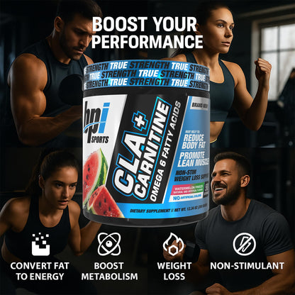 BPI Sports CLA + Carnitine Powder | Watermelon Freeze | 50 Servings