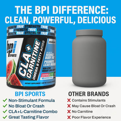 BPI Sports CLA + Carnitine Powder | Watermelon Freeze | 50 Servings