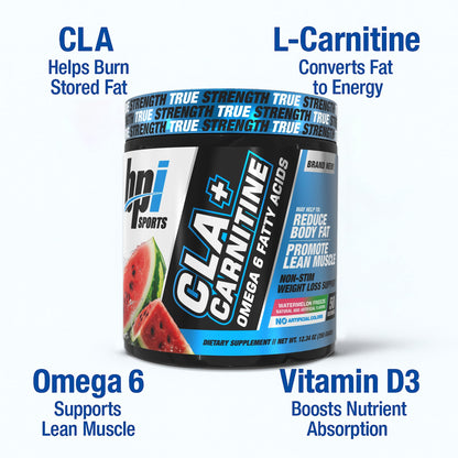 BPI Sports CLA + Carnitine Powder | Watermelon Freeze | 50 Servings
