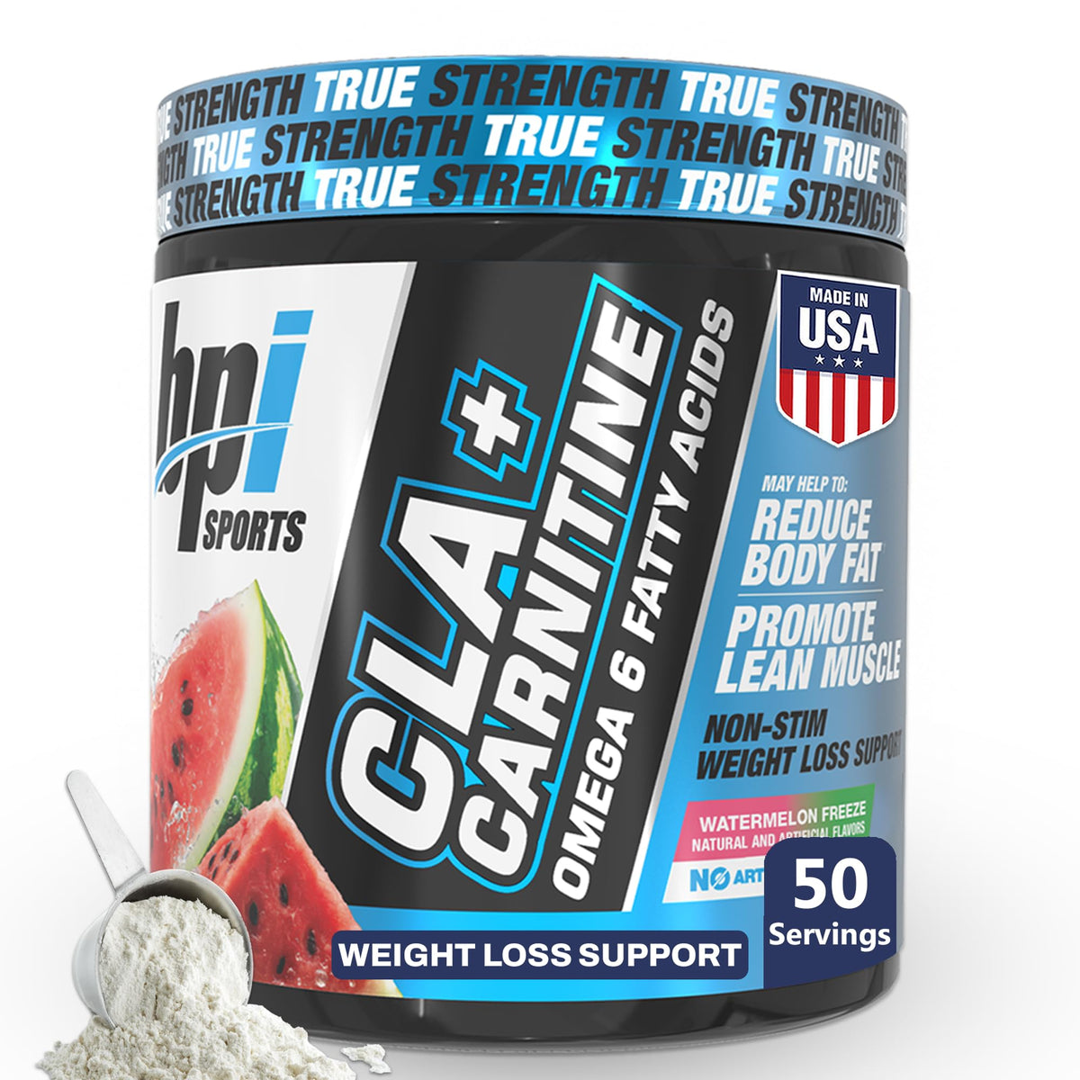 BPI Sports CLA + Carnitine Powder | Watermelon Freeze | 50 Servings