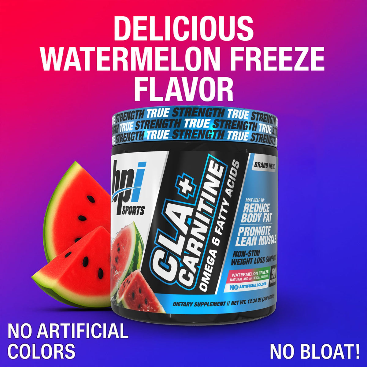 BPI Sports CLA + Carnitine Powder | Watermelon Freeze | 50 Servings