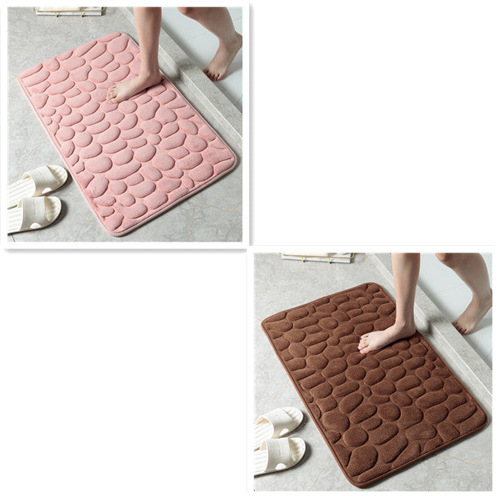 Pebble Stone Bathroom Mat | Soft Memory Foam Anti-Slip Bath Mat