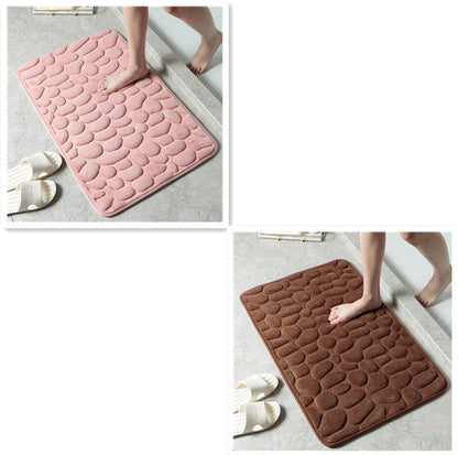 Pebble Stone Bathroom Mat | Soft Memory Foam Anti-Slip Bath Mat