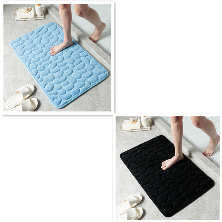 Pebble Stone Bathroom Mat | Soft Memory Foam Anti-Slip Bath Mat