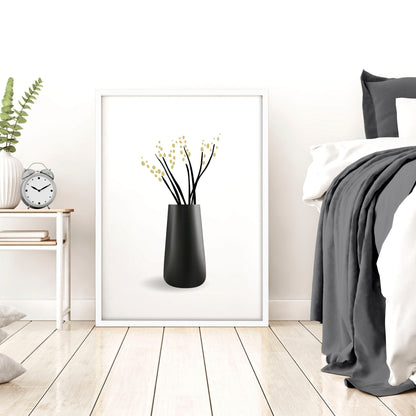 Set of three botanical canvas framed wall art prints by About Wall Art, featuring vibrant floral designs for home decor.