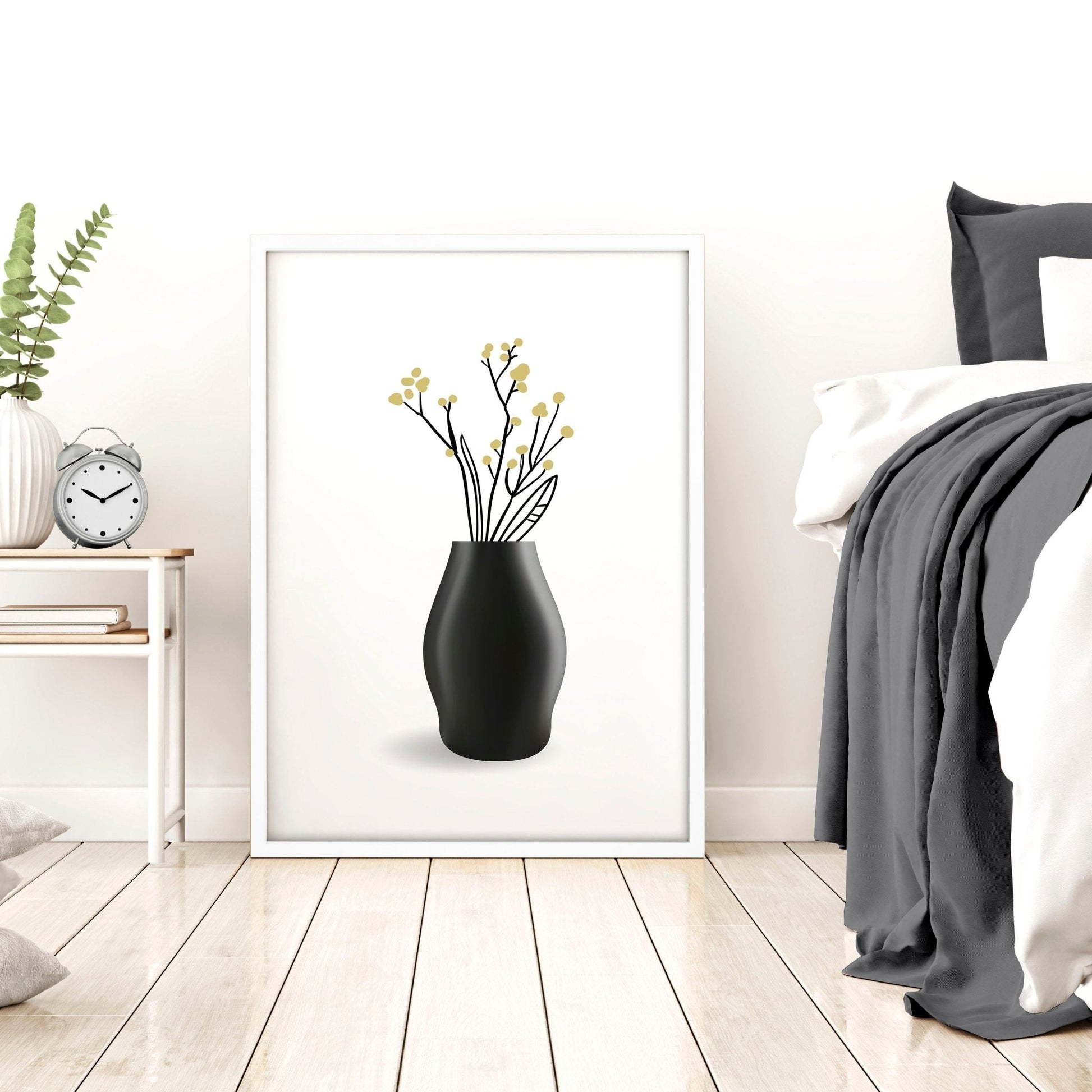 Set of 3 botanical canvas framed wall art prints by About Wall Art featuring vibrant floral designs for home decor.