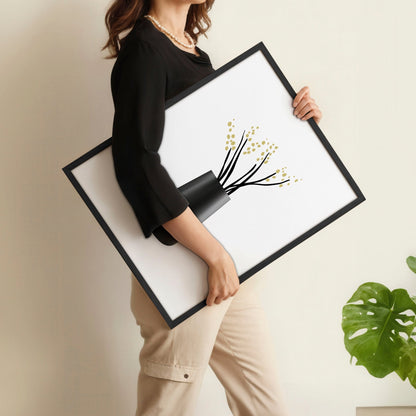Set of three botanical canvas framed wall art prints by About Wall Art, featuring vibrant floral designs for home decor.