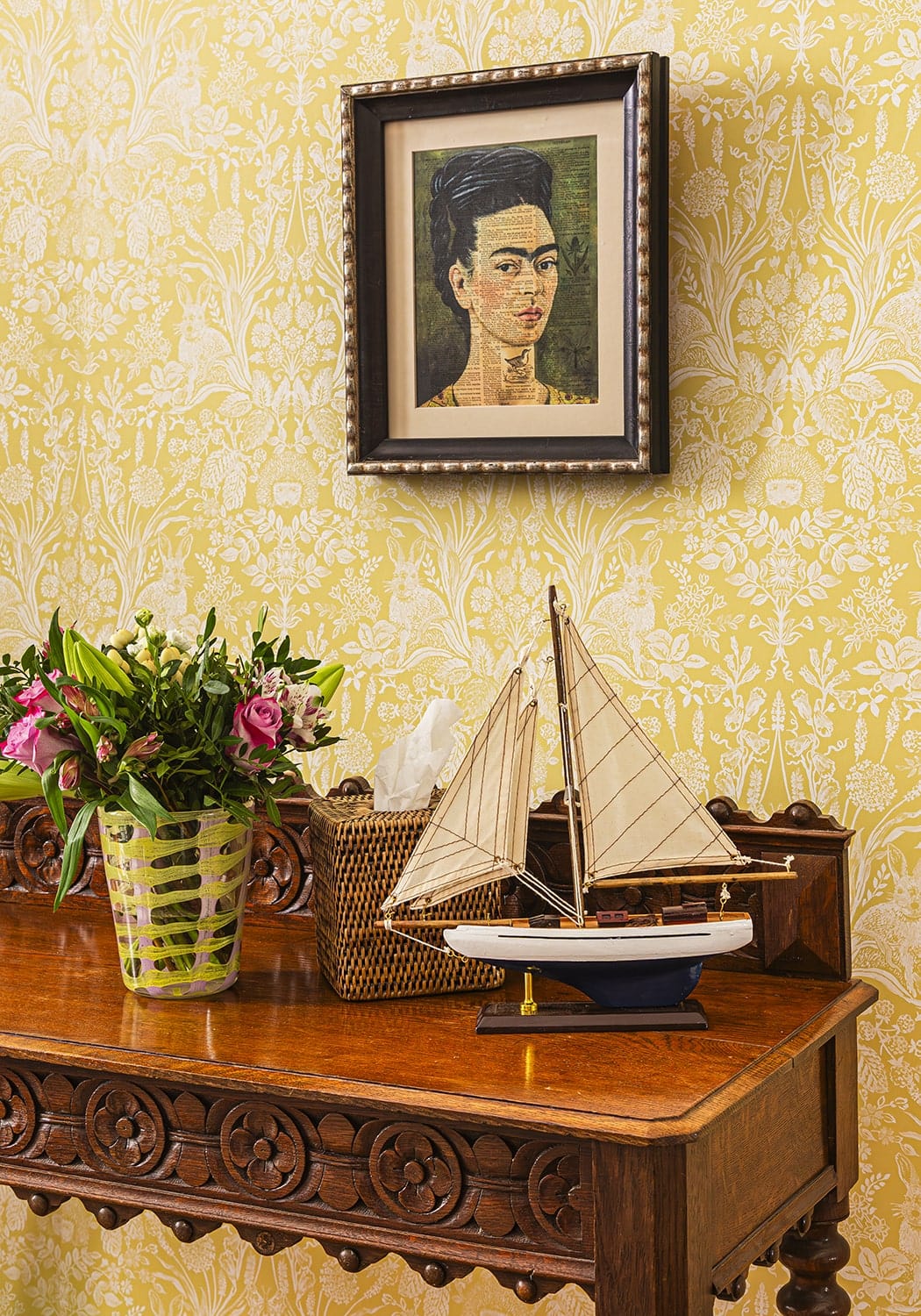 Blue sailboat home decor piece from Casa by Josephine Jenno's Cape Cod Sailboat Collection, featuring nautical design and coastal style.