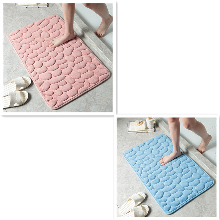 Pebble Stone Bathroom Mat | Soft Memory Foam Anti-Slip Bath Mat