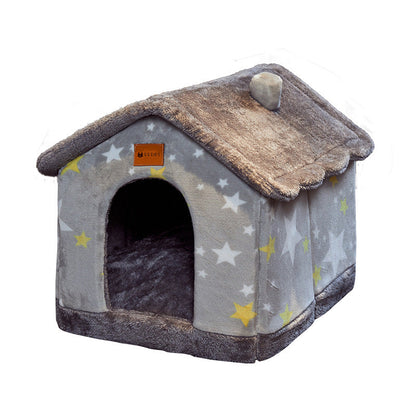 Foldable Cave Pet Bed for Dogs & Cats | Warm Enclosed Pet House