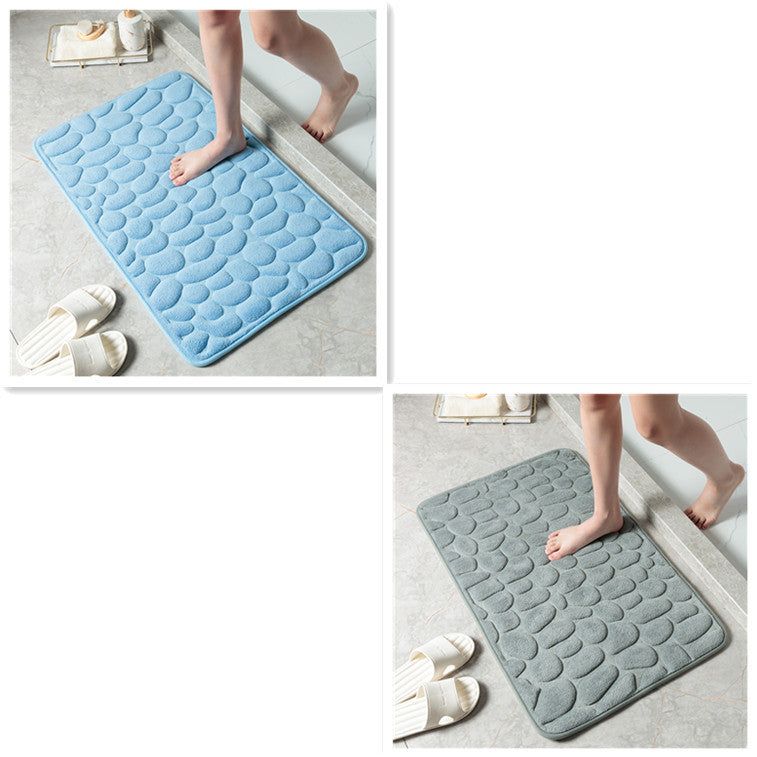 Pebble Stone Bathroom Mat | Soft Memory Foam Anti-Slip Bath Mat