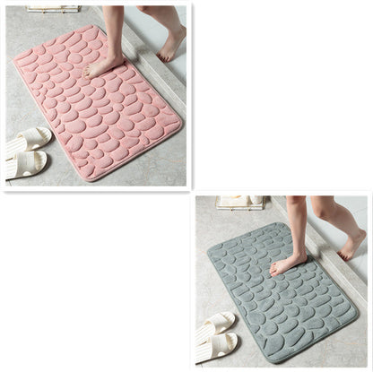 Pebble Stone Bathroom Mat | Soft Memory Foam Anti-Slip Bath Mat