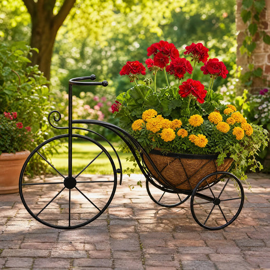 Bike Garden Planter Metal Vintage Style Black