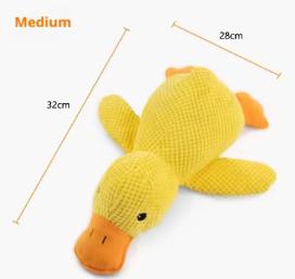 Soft plush duck toy for dogs, designed for comfort and play, featuring a cuddly duck shape with detailed stitching.