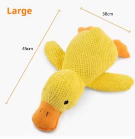 Large plush duck toy for dogs, designed for comfort and play, featuring soft fabric and a friendly duck shape.