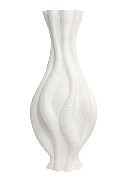 Tall white twisted ceramic vase from Casa by Josephine Jenno, featuring an elegant design perfect for modern home decor.