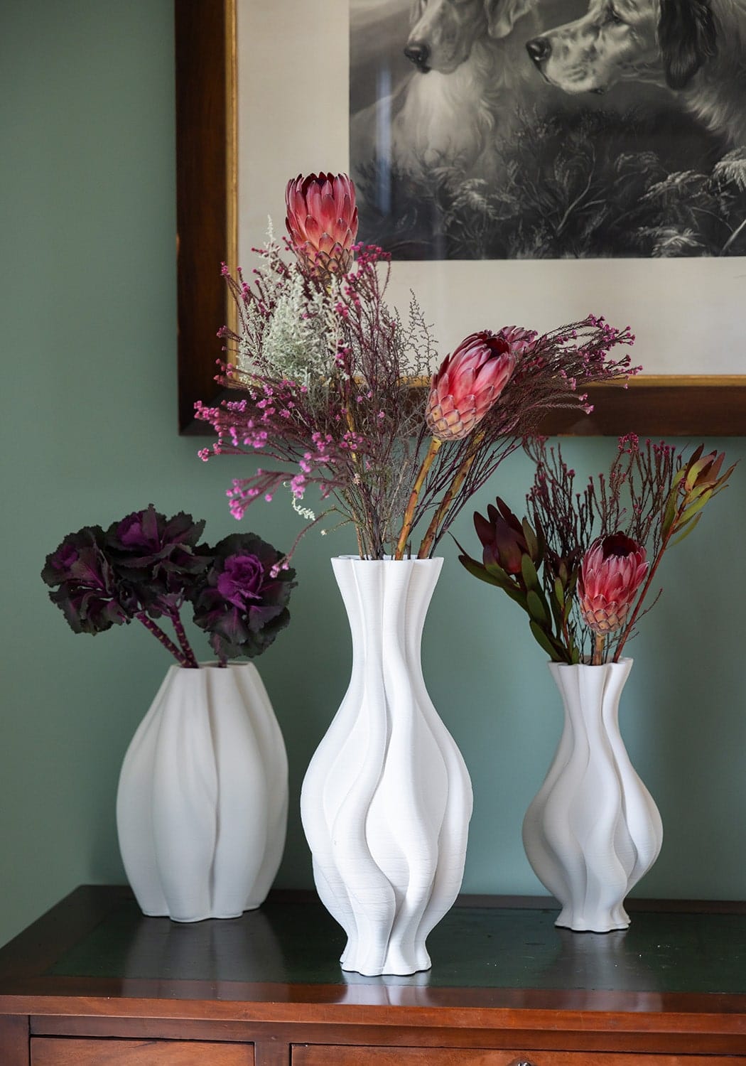 Casa by Josephine Jenno Emilie White Twisted Ceramic Vase showing its elegant twisted design and smooth white ceramic finish.