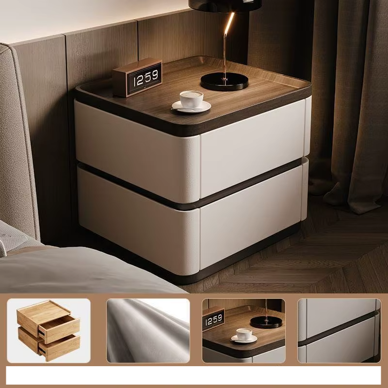 Minimalist premium bedside cabinet by Klassyx, showcasing sleek furniture design with a smooth finish and compact storage space.