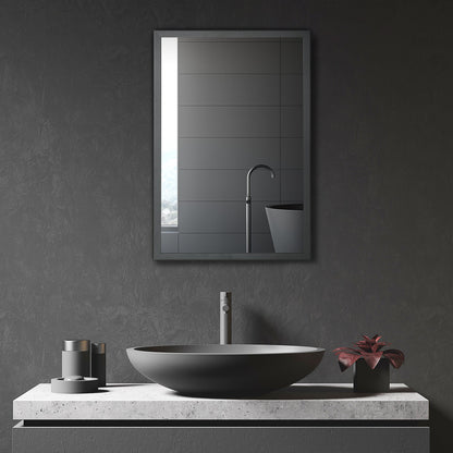 Wall-mounted black Kleankin bathroom mirror cabinet with storage shelves, 40x12x60 cm, from Wise Galleria.