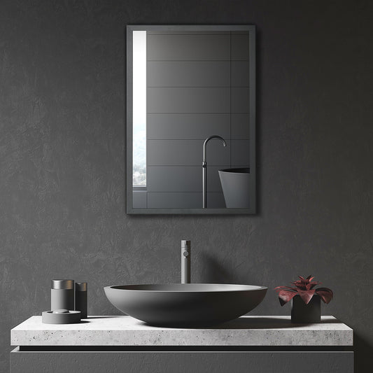 Wall-mounted black Kleankin bathroom mirror cabinet with storage shelves, 40x12x60 cm, from Wise Galleria.